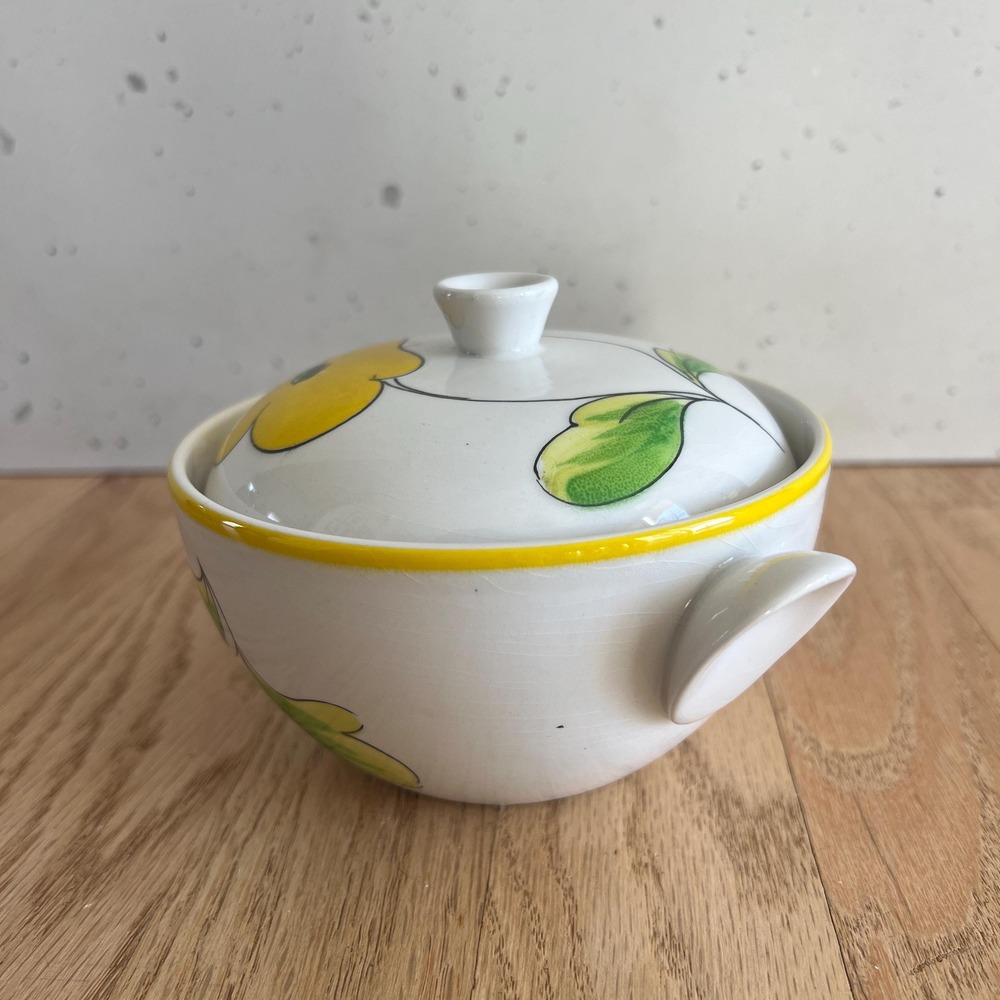 Vintage Mancioli Italy Sugar Bowl Italian Ceramic Floral Lidded Bowl Mid Century - Picture 8 of 10